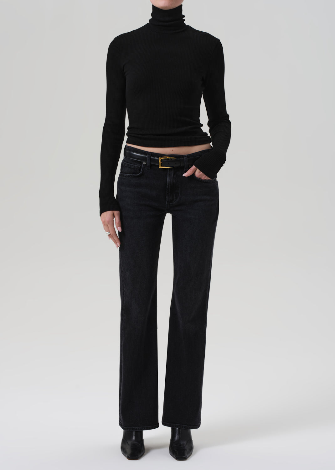 gold sign Genova Low Rise Bootcut In Willow