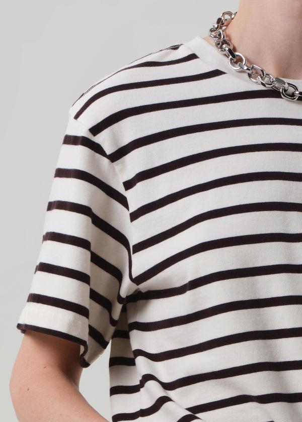 Gold Sign Goldie Tee In Chocolate Stripe