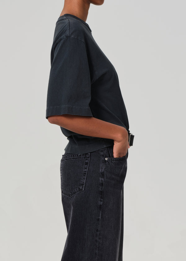 Gold Sign Goldie Tee In Washed Black