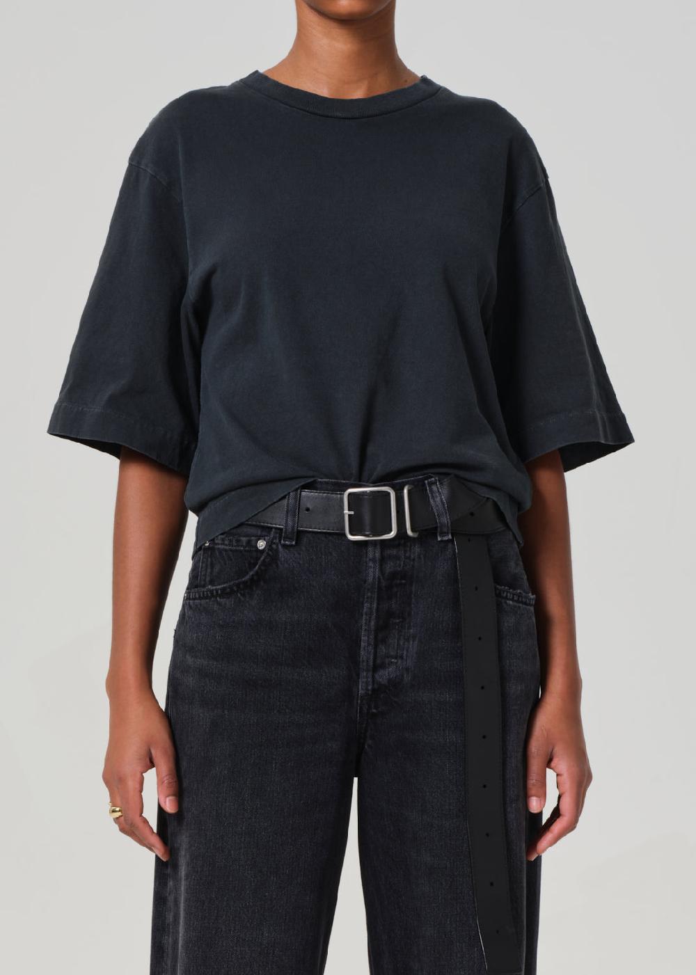 gold sign Goldie Tee In Washed Black