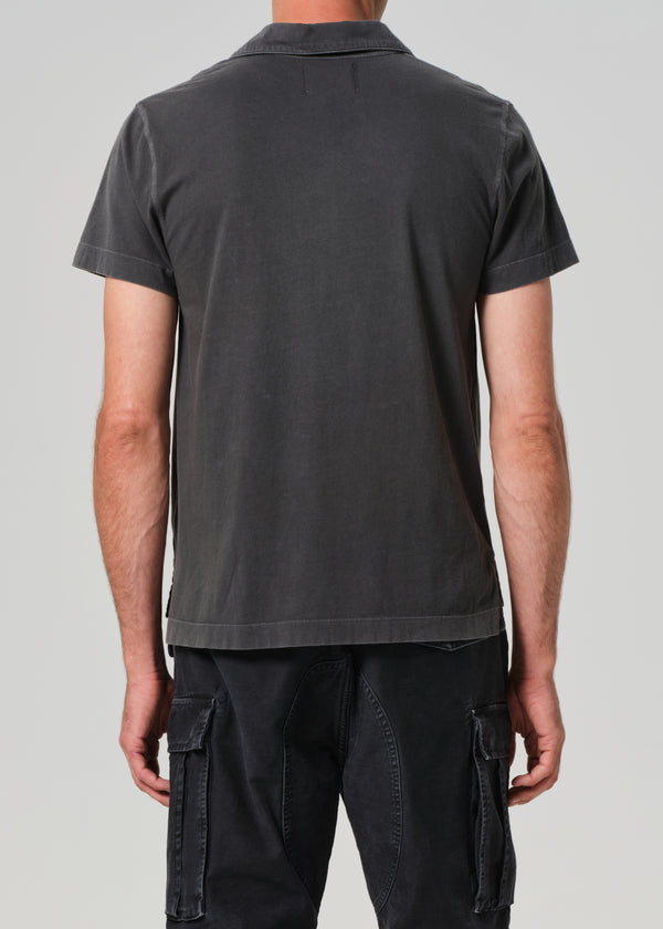 Gold Sign Himari Polo In Charred Cedar