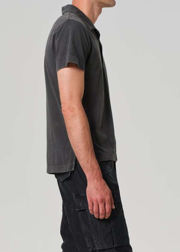 Gold Sign Himari Polo In Charred Cedar
