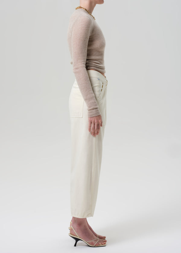Gold Sign Ines Crop Utility Trouser In Bone