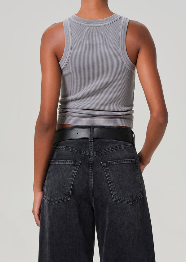 Gold Sign Isabel Rib Tank In Balboa