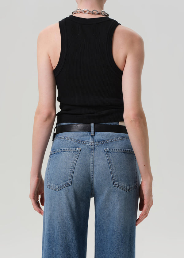Gold Sign Isabel Rib Tank In Black