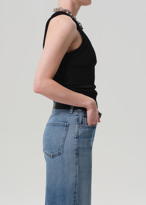 Gold Sign Isabel Rib Tank In Black