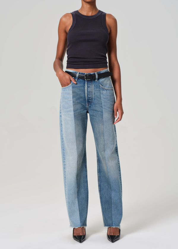 Gold Sign Isabel Rib Tank In Charcoal