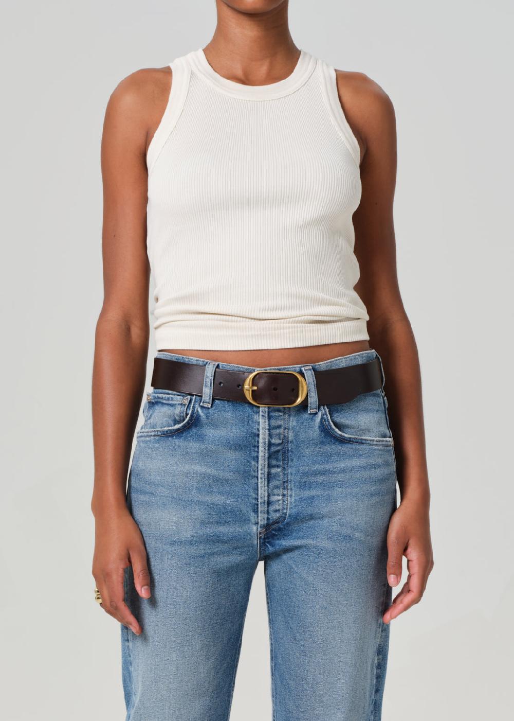 gold sign Isabel Rib Tank In Dune