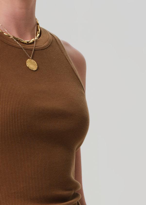 Gold Sign Isabel Rib Tank In Manuka