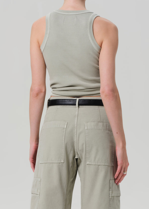 Gold Sign Isabel Rib Tank In Matcha