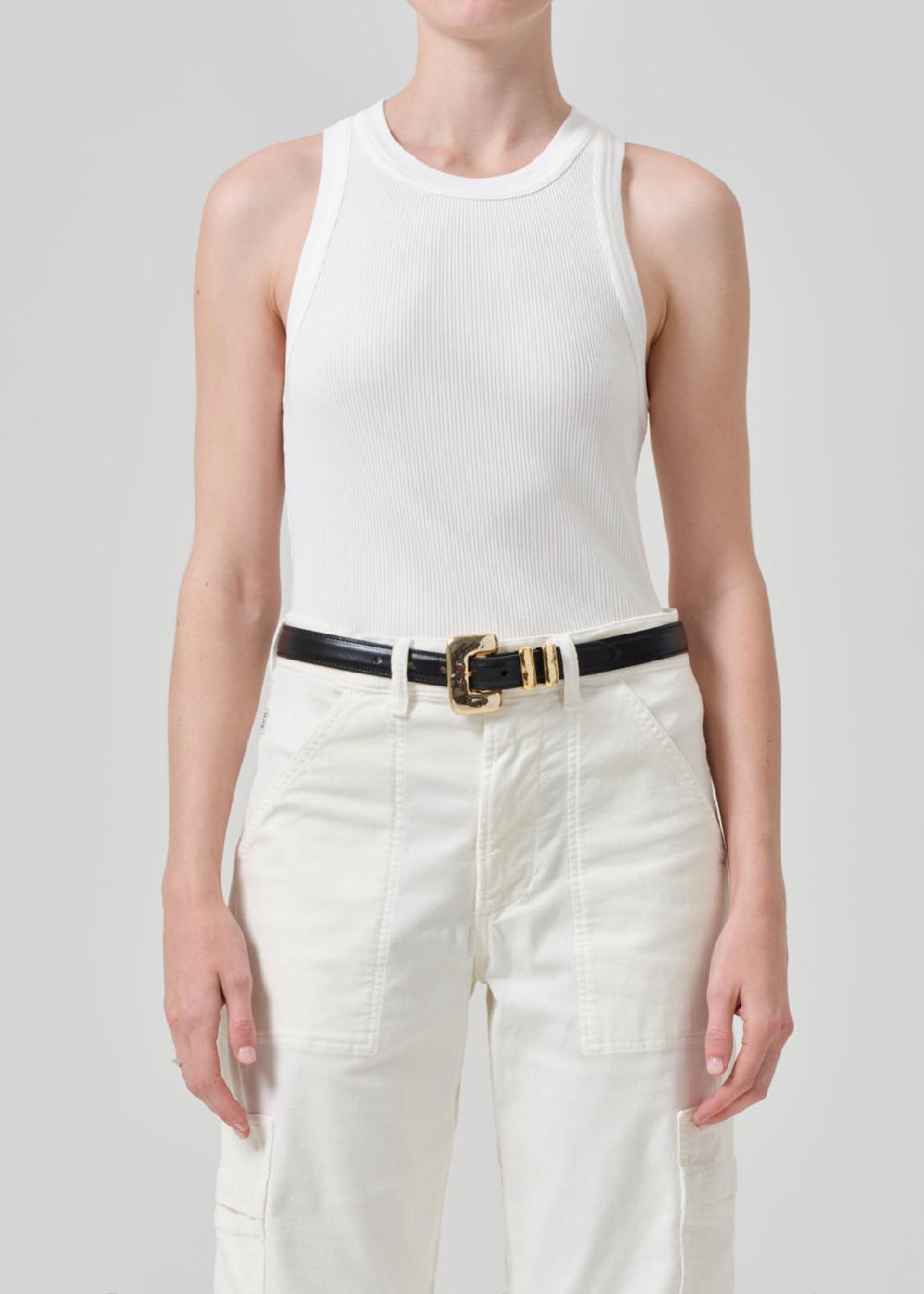 gold sign Isabel Rib Tank In Pashmina