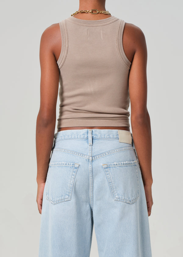 Gold Sign Isabel Rib Tank In Sandatlas