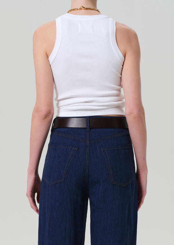 Gold Sign Isabel Rib Tank In White