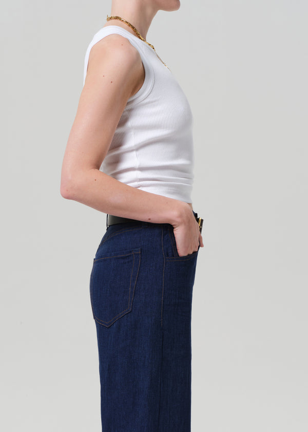 Gold Sign Isabel Rib Tank In White