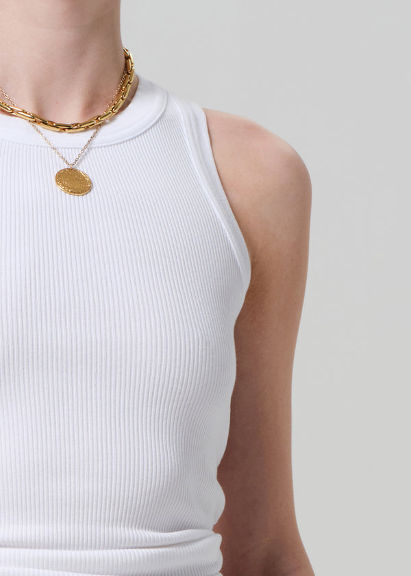 Gold Sign Isabel Rib Tank In White