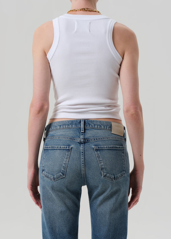 Gold Sign Isabel Rib Tank In White