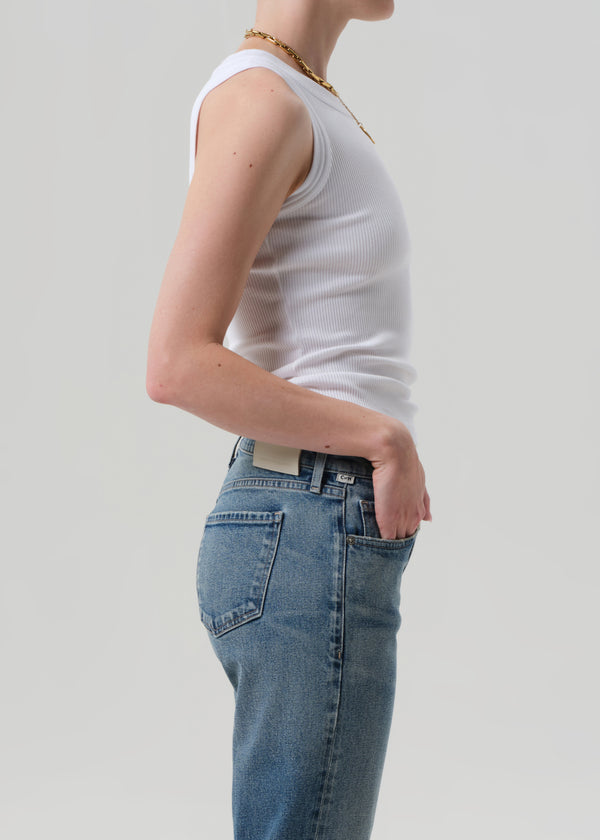 Gold Sign Isabel Rib Tank In White