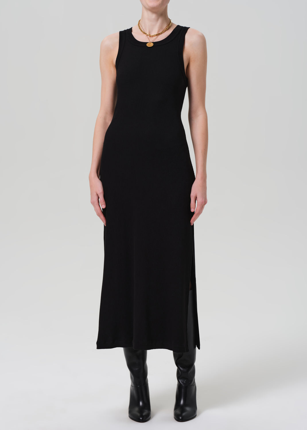 gold sign Isabel Tank Dress In Black