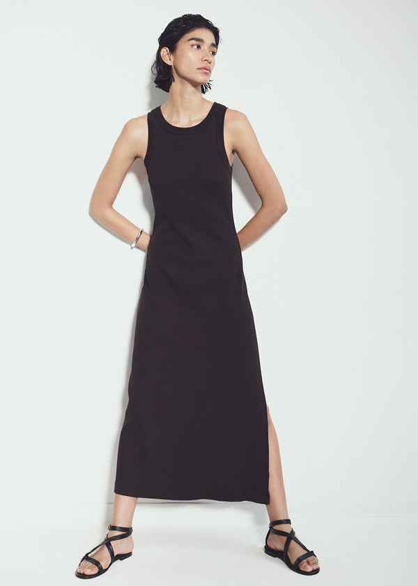 Gold Sign Isabel Tank Dress In Chocolate