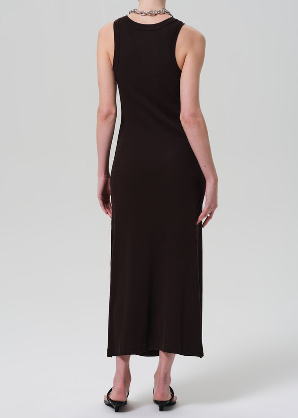 Gold Sign Isabel Tank Dress In Chocolate