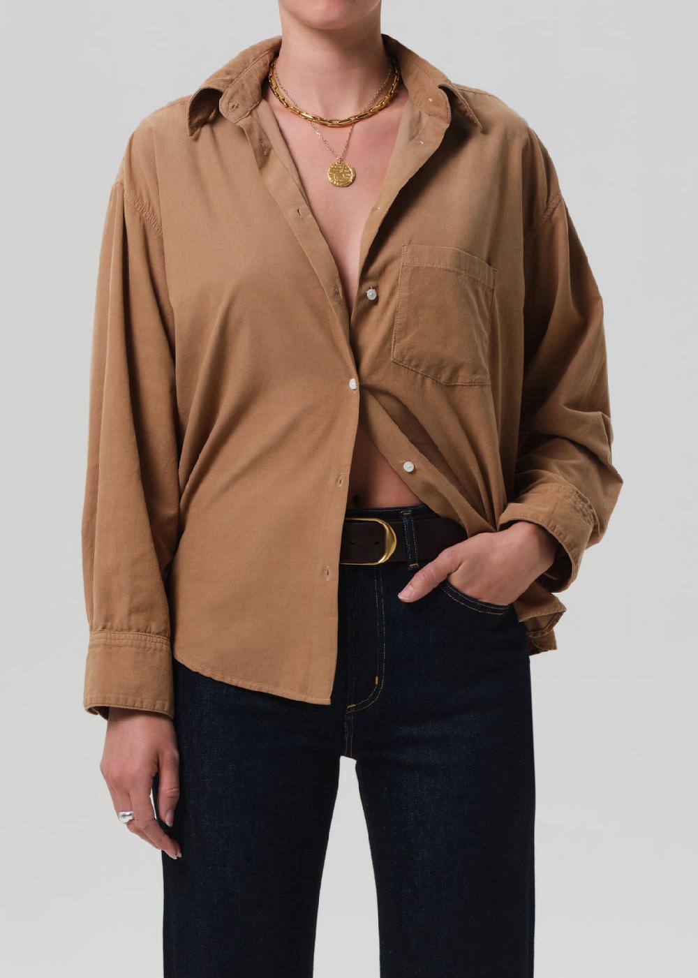 gold sign Kayla Shirt Corduroy In Champagne