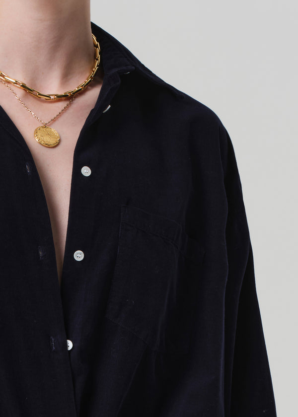 Gold Sign Kayla Shirt Corduroy In True Navy