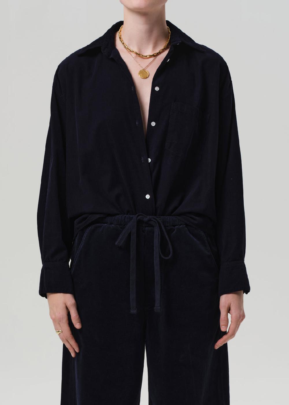 gold sign Kayla Shirt Corduroy In True Navy