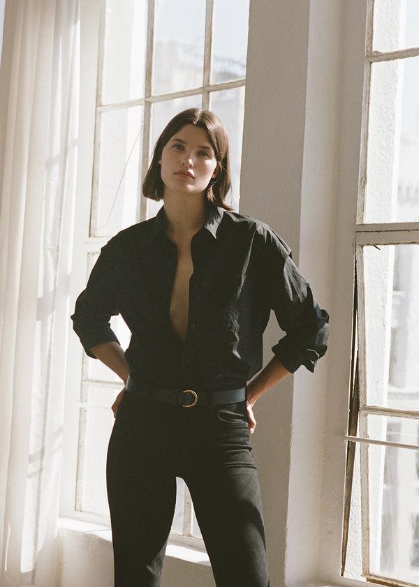 Gold Sign Kayla Shirt In Black