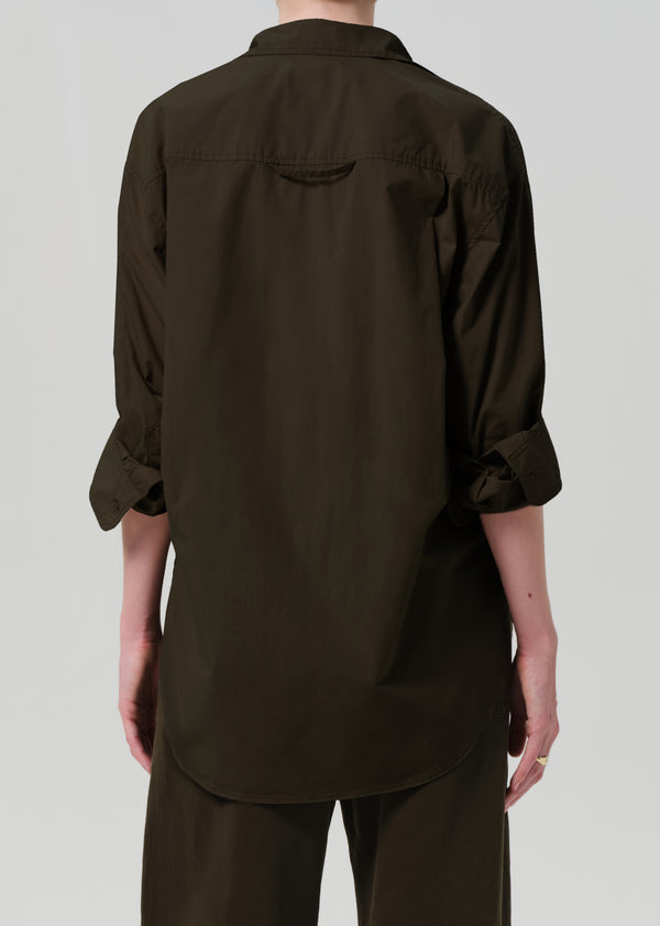 Gold Sign Kayla Shirt In Dark Olive