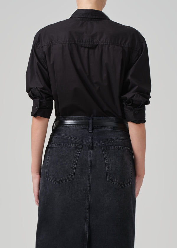 Gold Sign Kayla Shrunken Shirt In Black