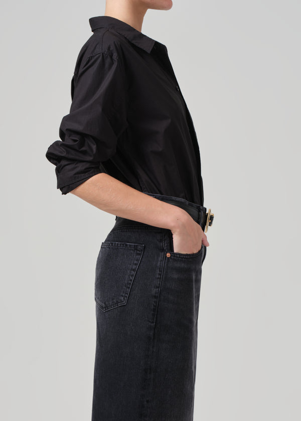 Gold Sign Kayla Shrunken Shirt In Black