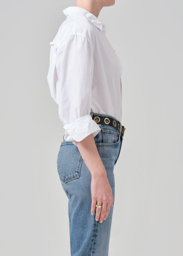 Gold Sign Kayla Shrunken Shirt In Optic White