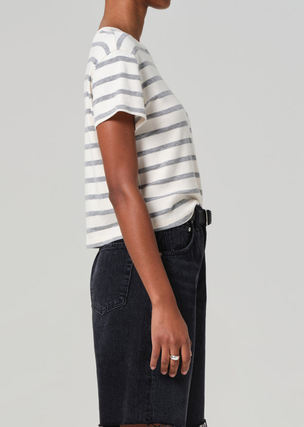 Gold Sign Kyle Tee In Campanula Stripe