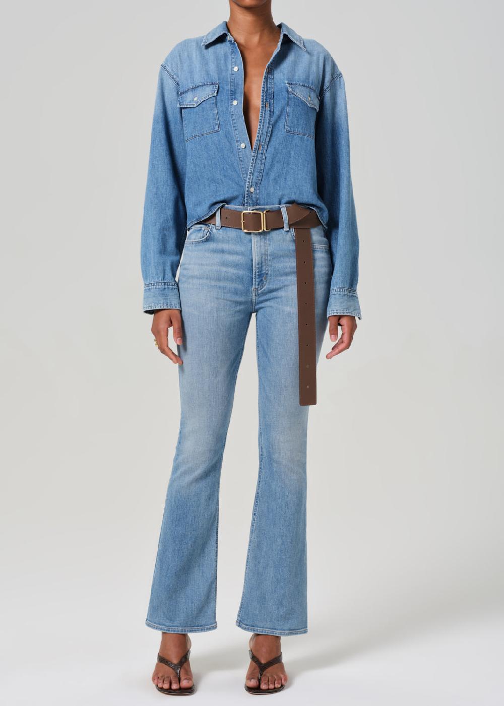 gold sign Lilah High Rise Bootcut 32.5" In Tahiti