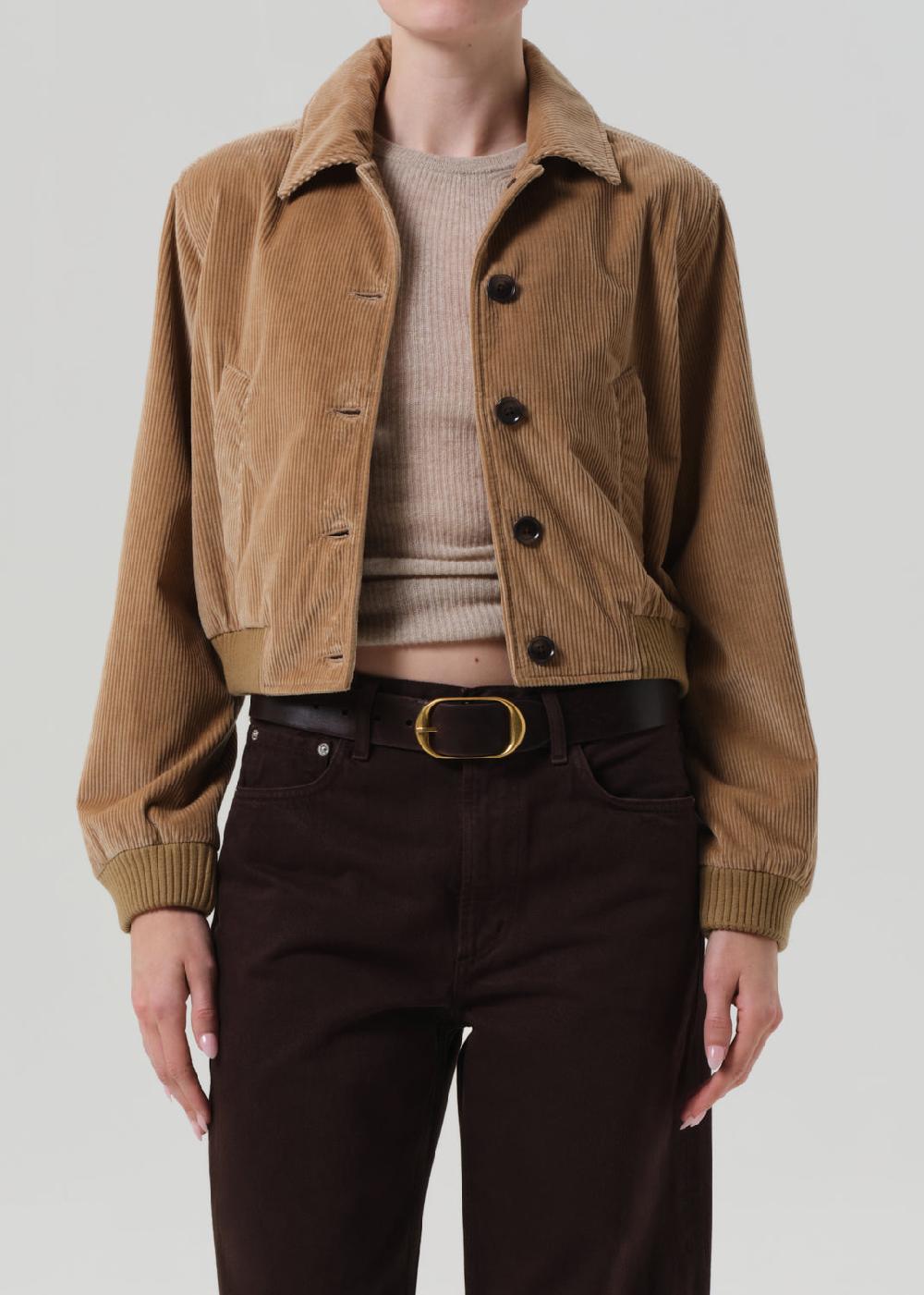 gold sign Lola Eve Bomber In Amber