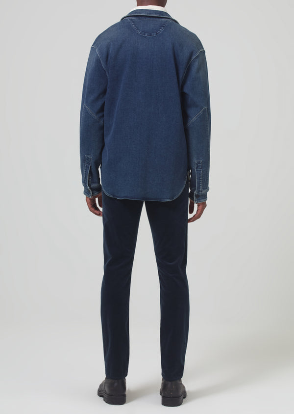 Gold Sign London Tapered Slim Velvet In Navy