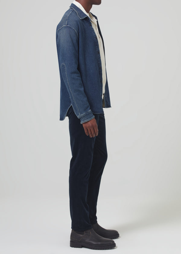 Gold Sign London Tapered Slim Velvet In Navy