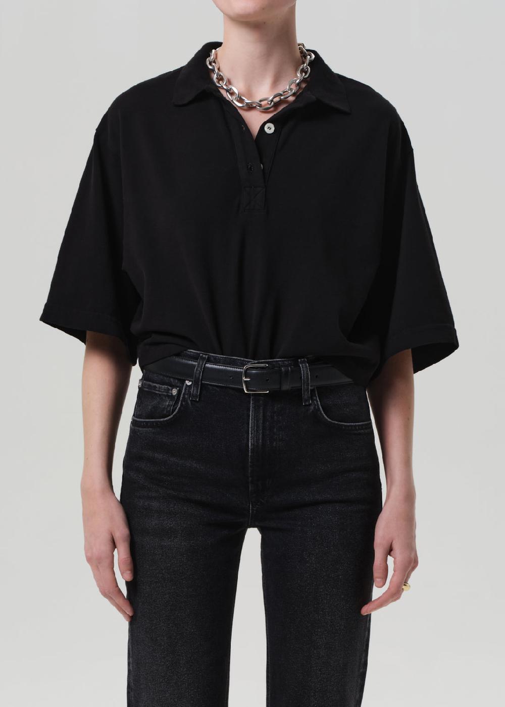 gold sign Lowen Polo Shirt In Black