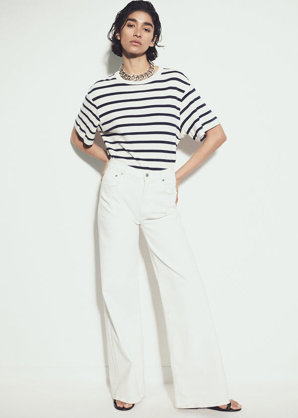 Gold Sign Lyra Long Wide Leg In Soft White