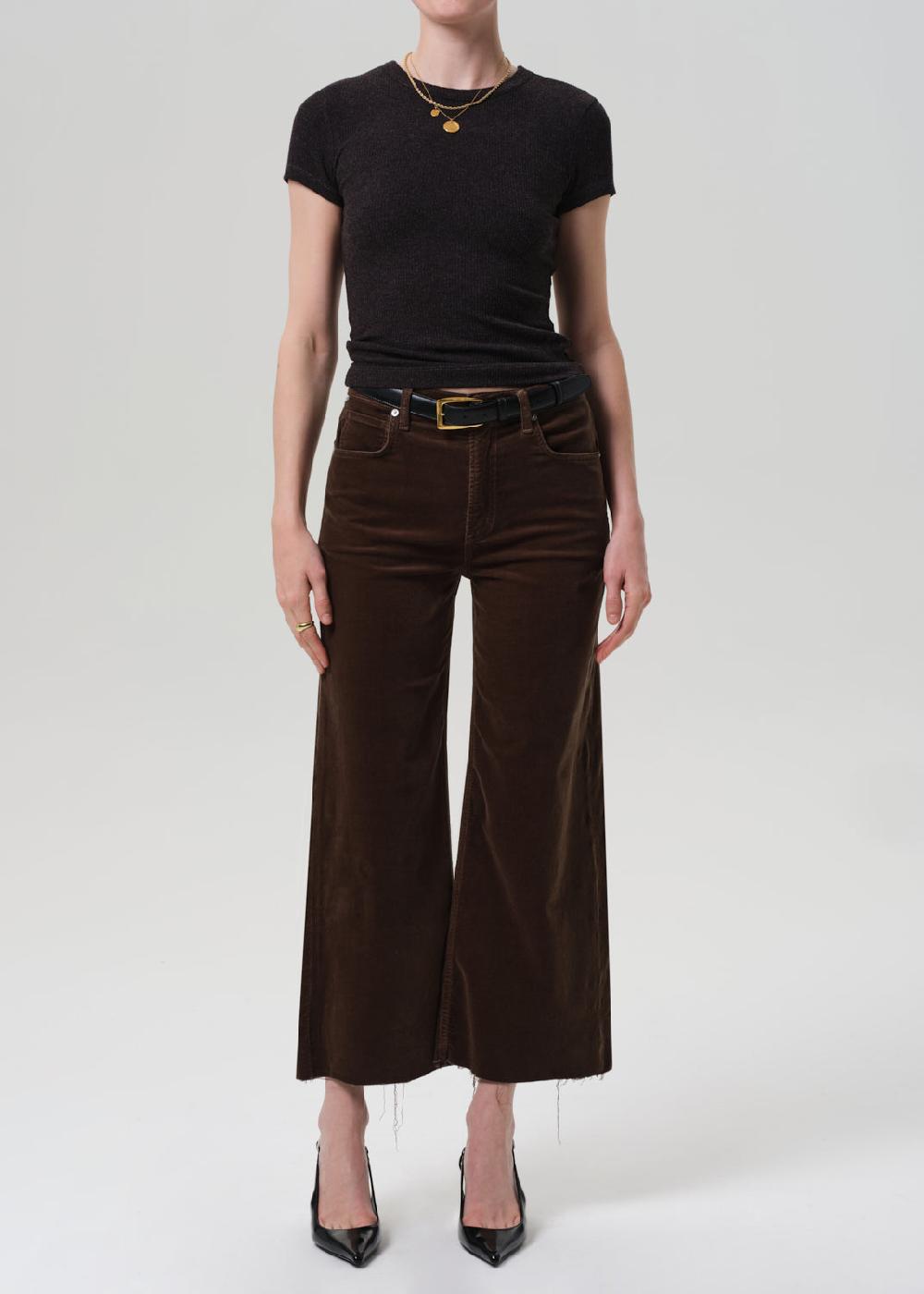 gold sign Lyra Wide Leg Crop Corduroy In Costes
