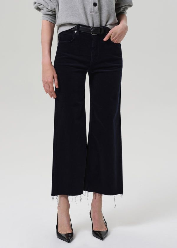 Gold Sign Lyra Wide Leg Crop Corduroy In Navy