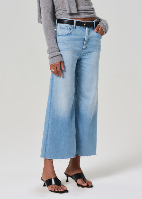 Gold Sign Lyra Wide Leg Crop Raw Hem In Belmont