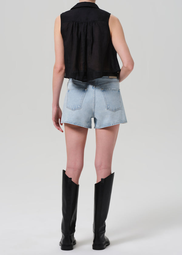 Gold Sign Marlow Welt Pocket Short In Skyscape