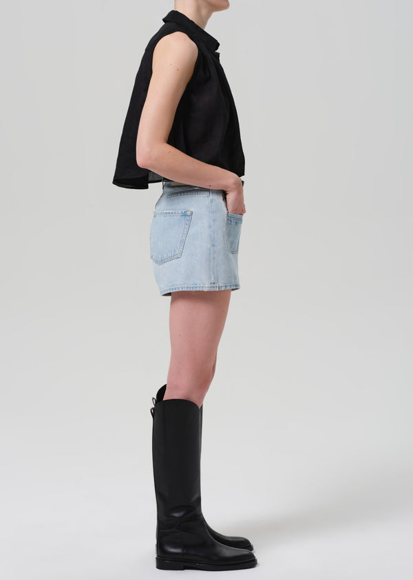 Gold Sign Marlow Welt Pocket Short In Skyscape