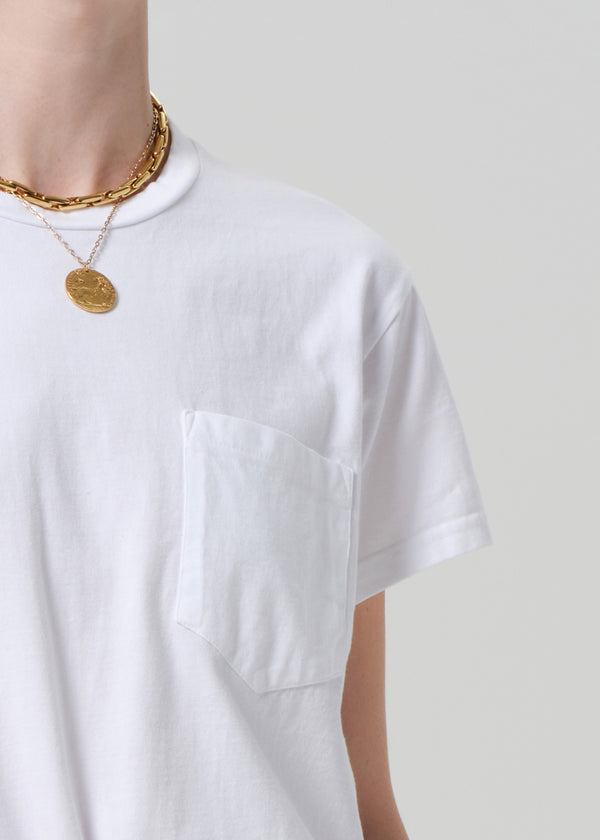 Gold Sign Maybelle Pocket Tee In White