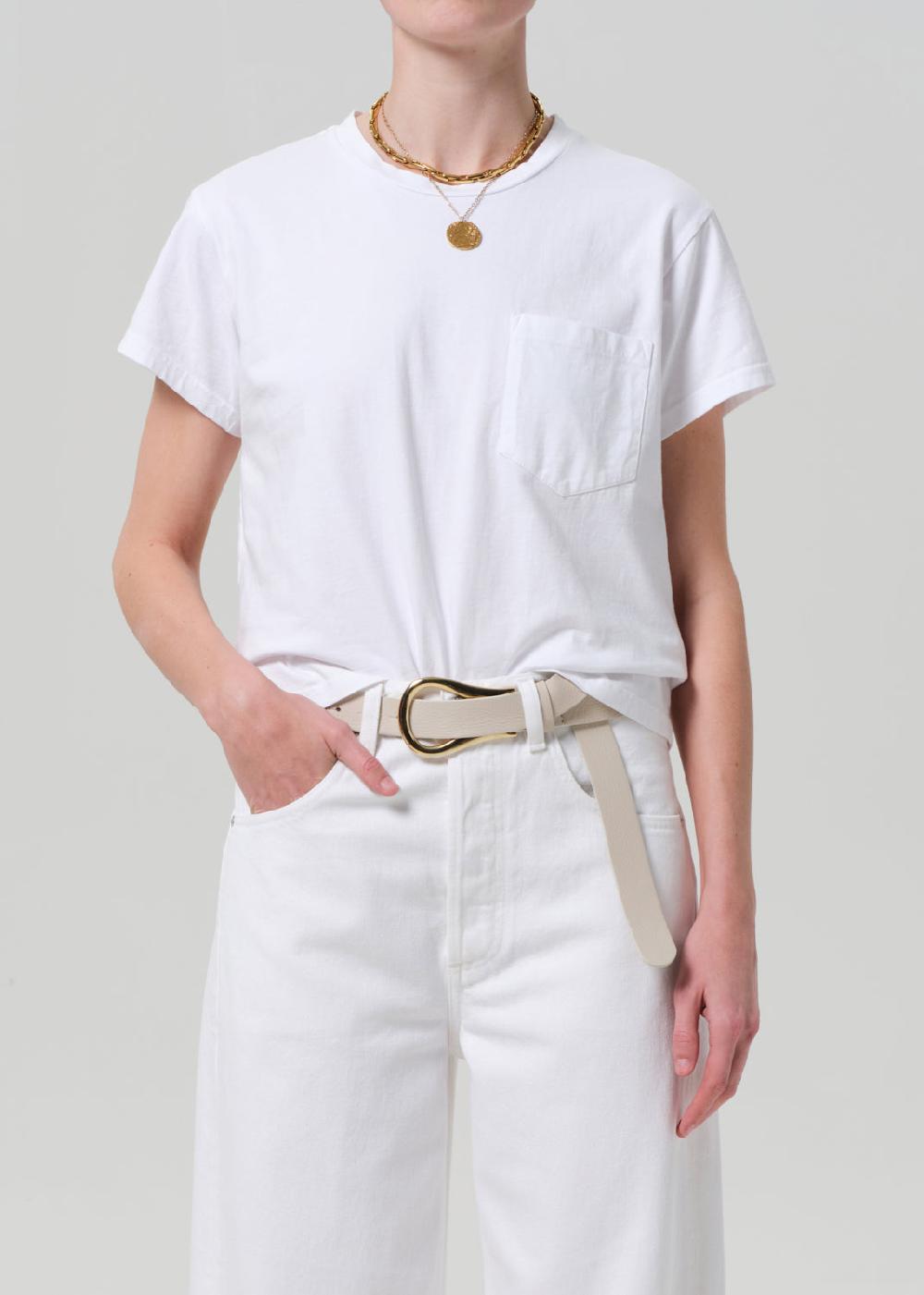 gold sign Maybelle Pocket Tee In White