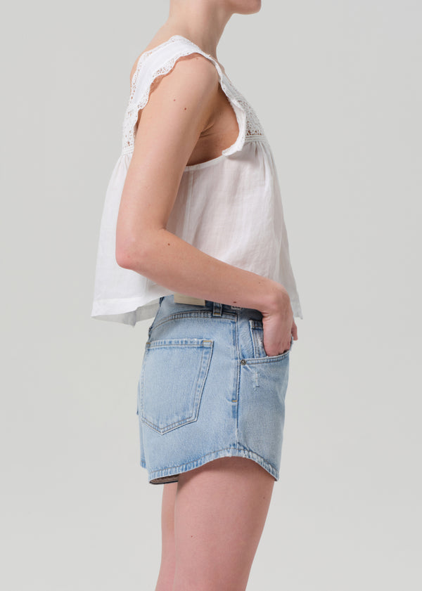 Gold Sign Mia Embroidered Top In White