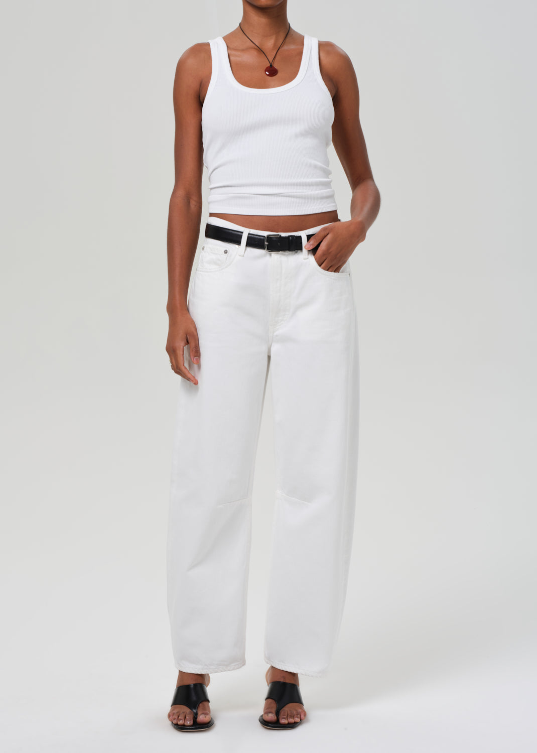 gold sign Miro Relaxed Jean In Soft White