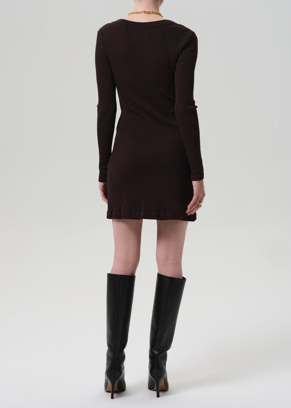 Gold Sign Nali Mini Dress In Chocolate
