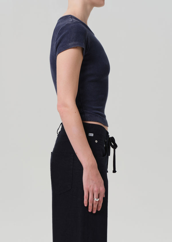 Gold Sign Nello Tee In Mineral Navy